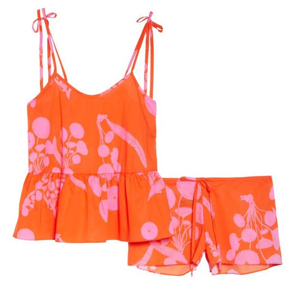 HANKY PANKY x Cynthia Rowley Orange Crush Short PAJAMA PJ Sleep SET Size M NEW - Picture 6 of 8